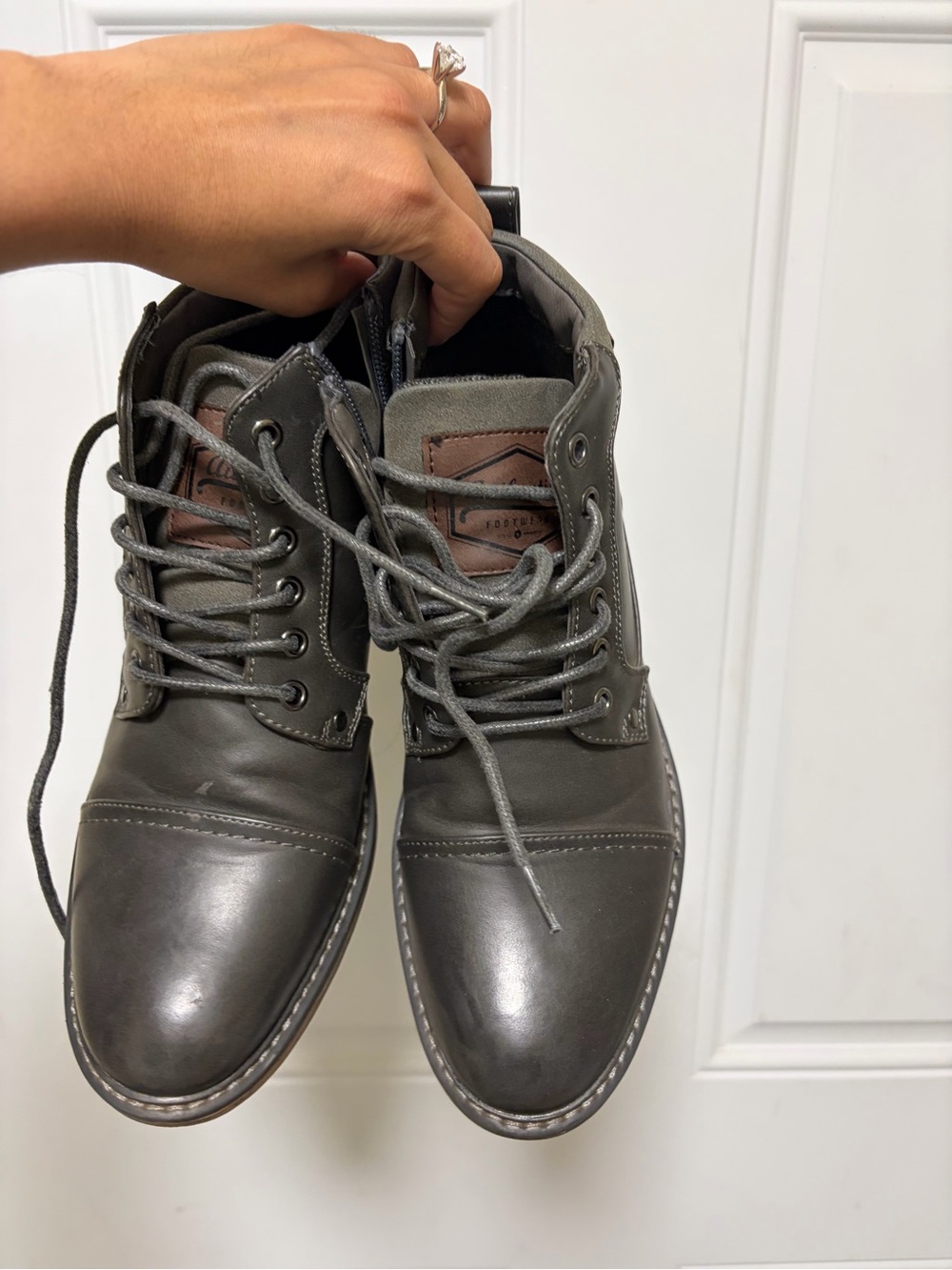 Steve Madden Men's Charcoal Lace-Up Boots